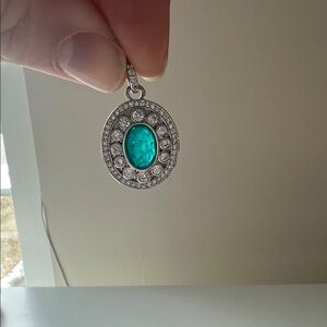 BP Twilight Sapphire Rhodium Pendant - Bomb Party A Secret In Spiral